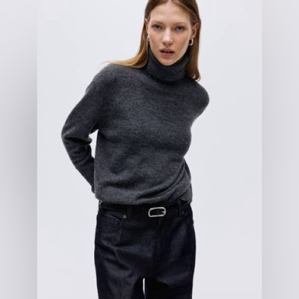 H&M Merino Wool Gray Turtleneck Sweater